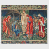AANNEMING VAN MAGI Morris, Burne-Jones Kerstmis Cadeaupapier (Vlak)