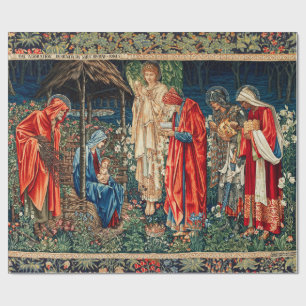 AANNEMING VAN MAGI Morris, Burne-Jones Kerstmis Cadeaupapier