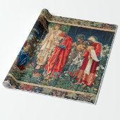 AANNEMING VAN MAGI Morris, Burne-Jones Kerstmis Cadeaupapier (Uitgerold)