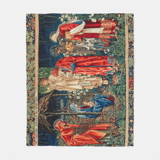 AANNEMING VAN MAGI Morris, Burne-Jones kerstmis Fleece Deken (Voorkant)