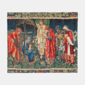 AANNEMING VAN MAGI Morris, Burne-Jones kerstmis Fleece Deken (Voorkant (Horizontaal))