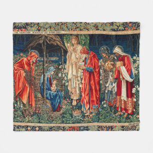 AANNEMING VAN MAGI Morris, Burne-Jones kerstmis Fleece Deken