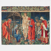 AANNEMING VAN MAGI Morris, Burne-Jones Kerstmis Fleece Deken (Voorkant (Horizontaal))