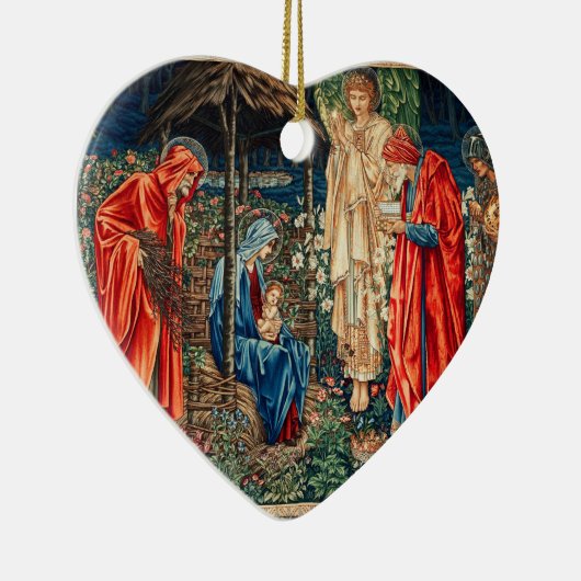 AANNEMING VAN MAGI Morris, Burne-Jones Kerstmis Keramisch Ornament (Rechts)