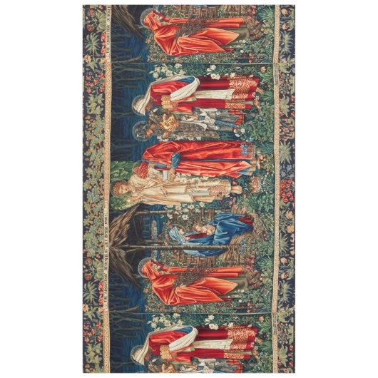 AANNEMING VAN MAGI Morris, Burne-Jones Kerstmis Tafelkleed (Voorkant)