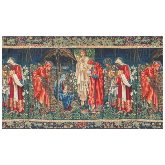 AANNEMING VAN MAGI Morris, Burne-Jones Kerstmis  Tafelkleed (Voorkant (Horizontaal))