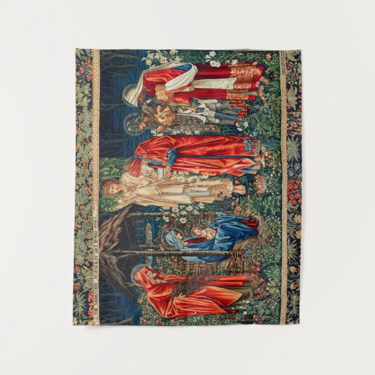 AANNEMING VAN MAGI Morris, Burne-Jones Kerstmis Wandkleed (Voorkant)