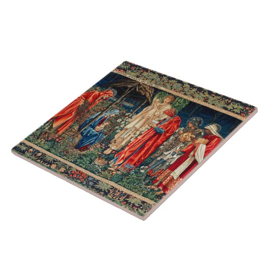 AANNEMING VAN MAGI Morris, Burne-Jones Tegeltje (Zijkant)