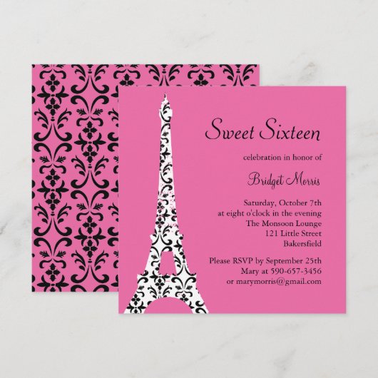 Aannodiging (fuchsia) om de vrijdag in de stad Tre Kaart (Voorkant / Achterkant)