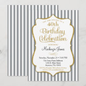 Aannodiging Goud gouden Stripes Kaart (Voorkant / Achterkant)