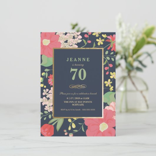 Aannodiging op zondag - Goud, Elegant Floral Kaart (Staand voorkant)