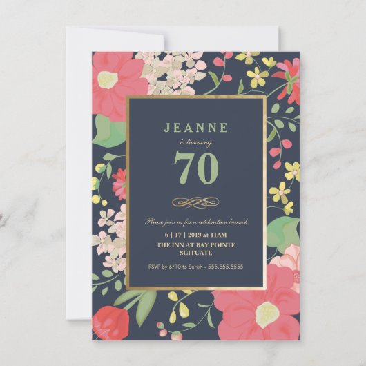 Aannodiging op zondag - Goud, Elegant Floral Kaart (Voorkant)