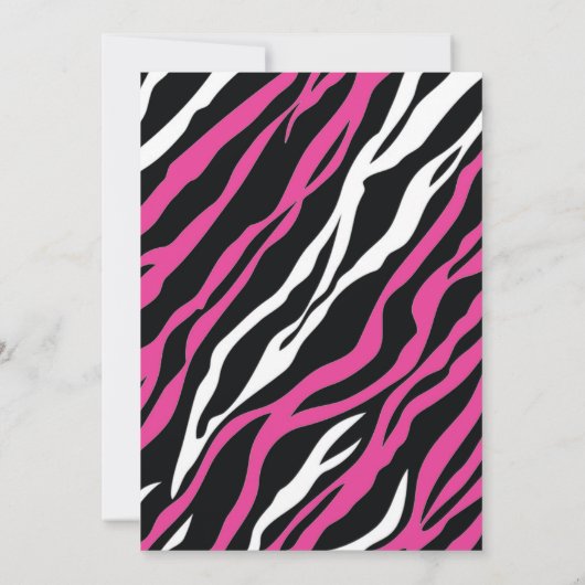 Aannodiging tot Baby shower Zebra Print - Hot Pink Kaart (Achterkant)