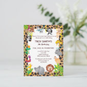 Aannodiging van de Afrikaanse Safari-Kind om de ve Kaart (Staand voorkant)