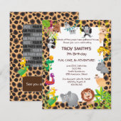 Aannodiging van de Afrikaanse Safari-Kind om de ve Kaart (Voorkant / Achterkant)