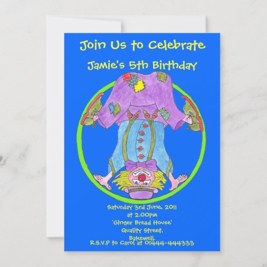 Aannodiging van de partij van Kind Birthday Kaart (Achterkant)