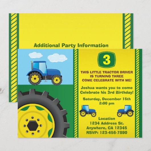 Aannodiging van trekkers om het even welke leeftij kaart (Voorkant / Achterkant)