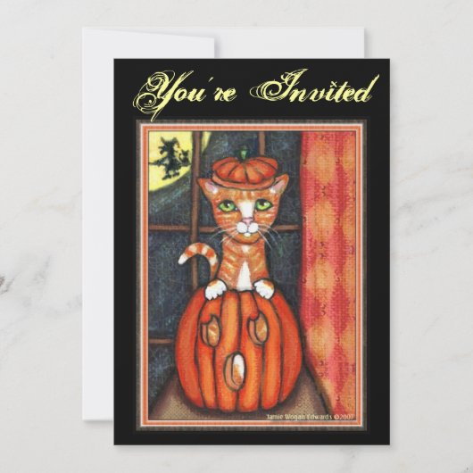Aannodiging voor aangepaste halloween-partij kaart (Voorkant)