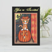 Aannodiging voor aangepaste halloween-partij kaart (Staand voorkant)