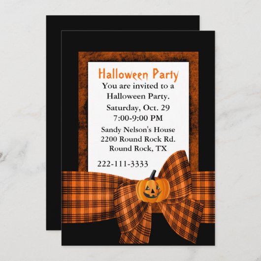 Aannodiging voor aangepaste halloween-partij kaart (Voorkant / Achterkant)