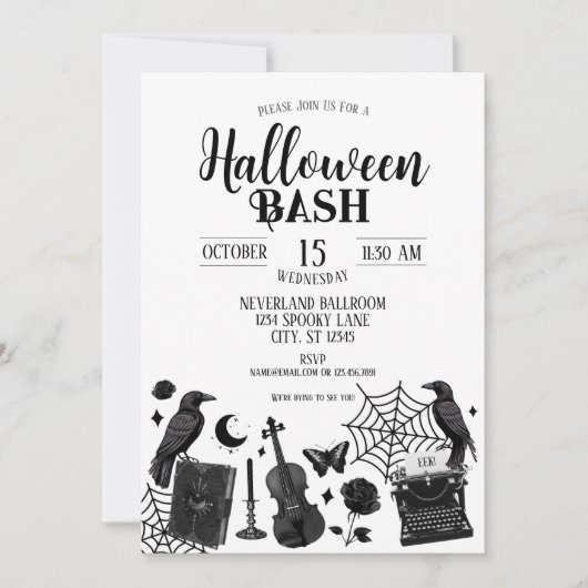 Aannodiging voor aangepaste halloween-partij kaart (Voorkant)