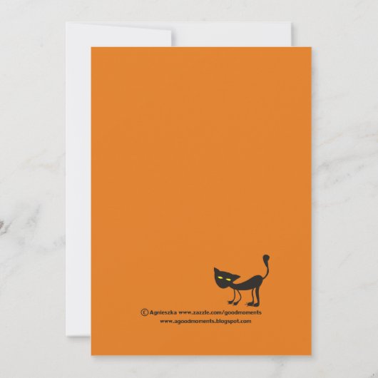 Aannodiging voor een aangepaste heks-partij kaart (Achterkant)