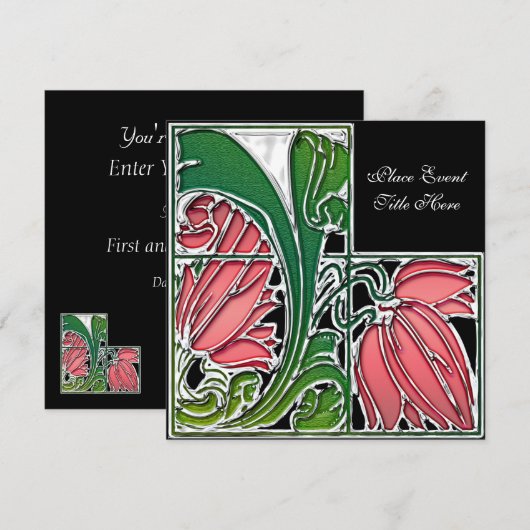 Aannodiging voor Floral-partijen Kaart (Voorkant / Achterkant)