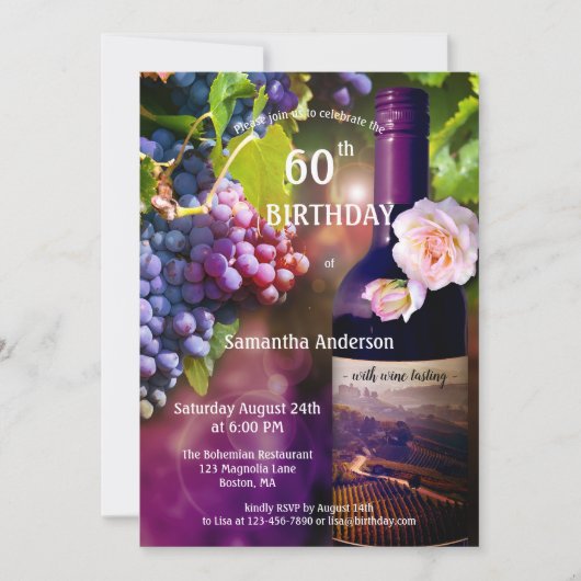 Aannodiging voor het uittesten van volwassen wijn  kaart (Voorkant)