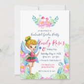 Aannodiging voor ingeroepen Garden Fairy Birthday Kaart (Voorkant)