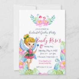 Aannodiging voor ingeroepen Garden Fairy Birthday Kaart