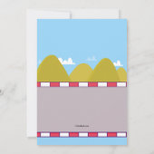 Aannodiging voor kleurrijke race-auto kaart (Achterkant)