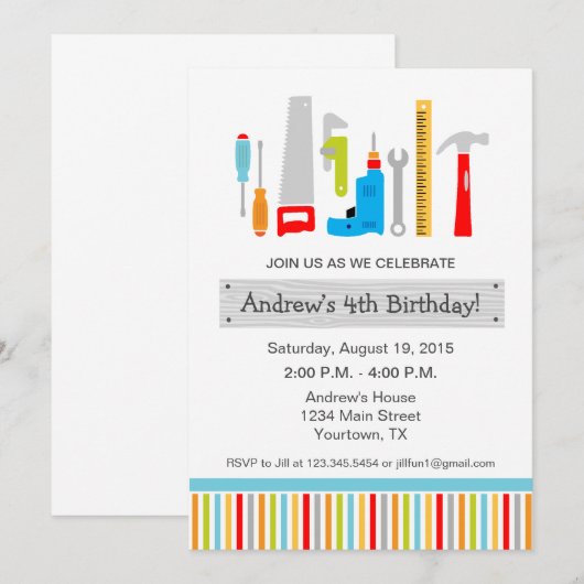 Aannodiging voor verjaardagsfeest kaart (Voorkant / Achterkant)