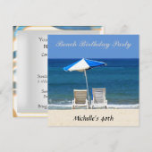 Aannodigingsvoorzitters van de Beach Birthday Part Kaart (Voorkant / Achterkant)