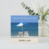 Aannodigingsvoorzitters van de Beach Birthday Part Kaart (Staand voorkant)