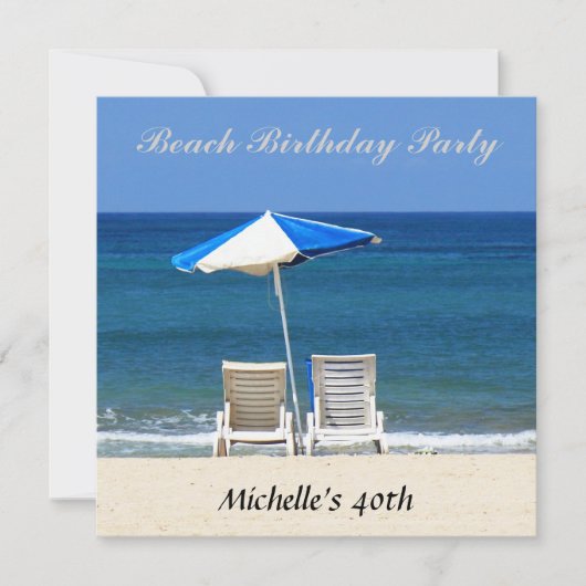 Aannodigingsvoorzitters van de Beach Birthday Part Kaart (Voorkant)