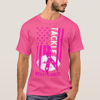 Aanpak Football roze lint borstkankerreclames T-shirt