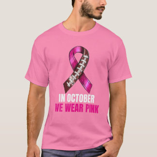 Aanpak Football roze lint borstkankerreclames T-shirt