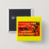 Aanpak met waarschuwingsbadge/-toets vierkante button 5,1 cm (Voorkant /achterkant)