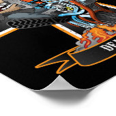 Aanpak van de auto - fietser die op een cartoon me poster (Hoek)