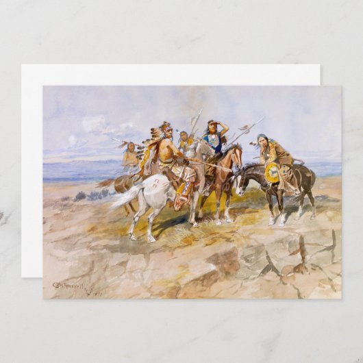 Aanpak van de Witte Mannen door C.M. Russell Bedankkaart (Voorkant / Achterkant)