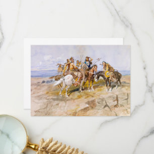 Aanpak van de Witte Mannen door C.M. Russell Bedankkaart