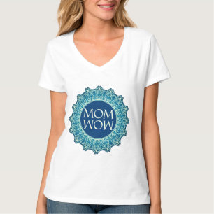 Aanpas MOM WOW Yoga Mandala Vrouw V-hals T-shirt