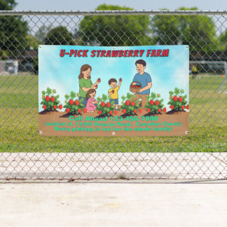 Aanpas U Pluk Aardbeien Boerderij Promo Weg Spandoek