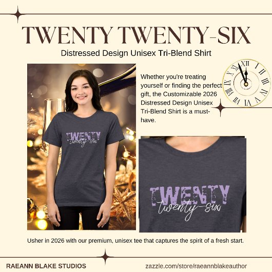 Aanpasbaar 2026 Gedecoreerd Uniseks Design Tri-Blend Shirt