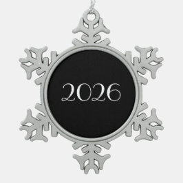 aanpasbaar 2026 tin sneeuwvlok ornament