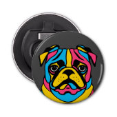 aanpasbaar 3-toonpug button flesopener (Voorkant)