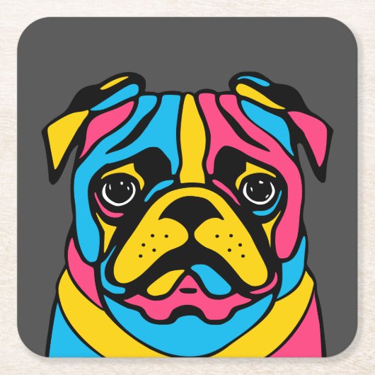 aanpasbaar 3-toonpug kartonnen onderzetters (Voorkant)