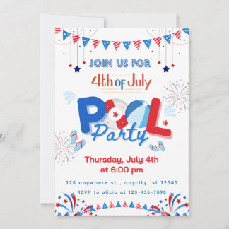 Aanpasbaar 4 juli-feest kaart