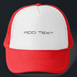Aanpasbaar Aangepast ADD TEKST Rood en Wit Combo-P Trucker Pet<br><div class="desc">Creëer uw handtekening accessoire met deze aangepaste trucker hat, professioneel afgedrukt met uw "ADD TEXT" naam in vet zwart lettertype. Het contrastrijke witte en rode ontwerp zorgt voor jouw tekst-poppen, waardoor het een favoriet is voor evenementen, promoties of alledaagse stijl. Met comfort en maatwerk gecombineerd, is het meer dan een...</div>