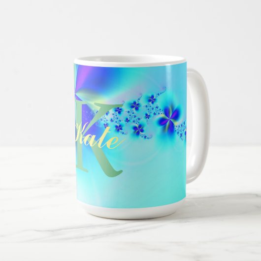 Aanpasbaar Abstract Fractal Art Pattern Koffiemok (Voorkant rechts)